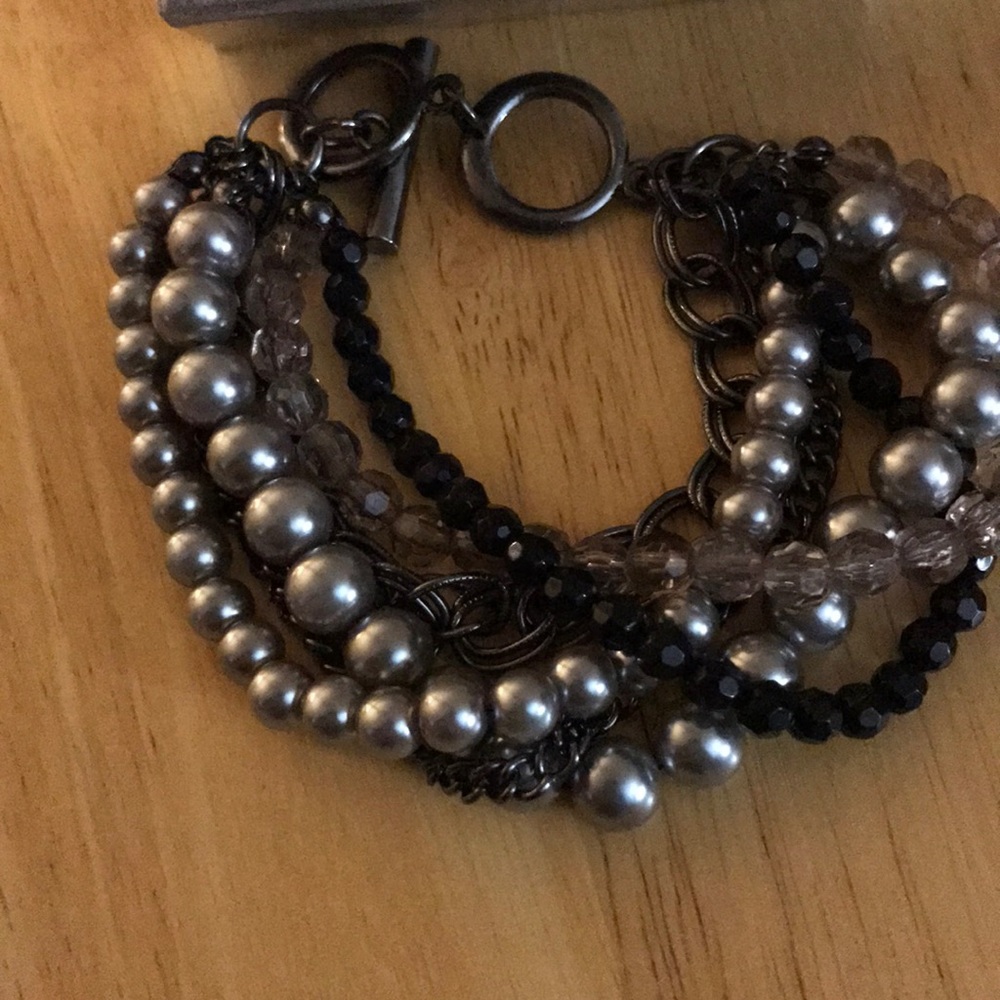 Premier Designs Toggle Beaded Bracelet Black